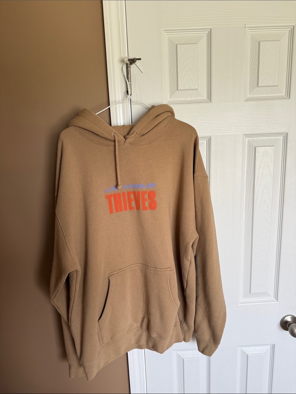 Tan 'LA THIEVES' Graphic Hoodie